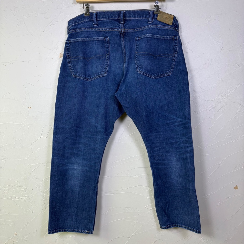 Polo Ralph Lauren Hampton Athletic Jeans Mens 40x30 Blue Denim Straight Leg - Picture 2 of 12